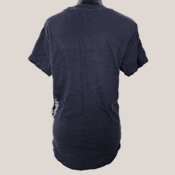 GUESS Black Skull Shirt with Rhinestone Studded Details Top Blouse - Picture 5 of 8